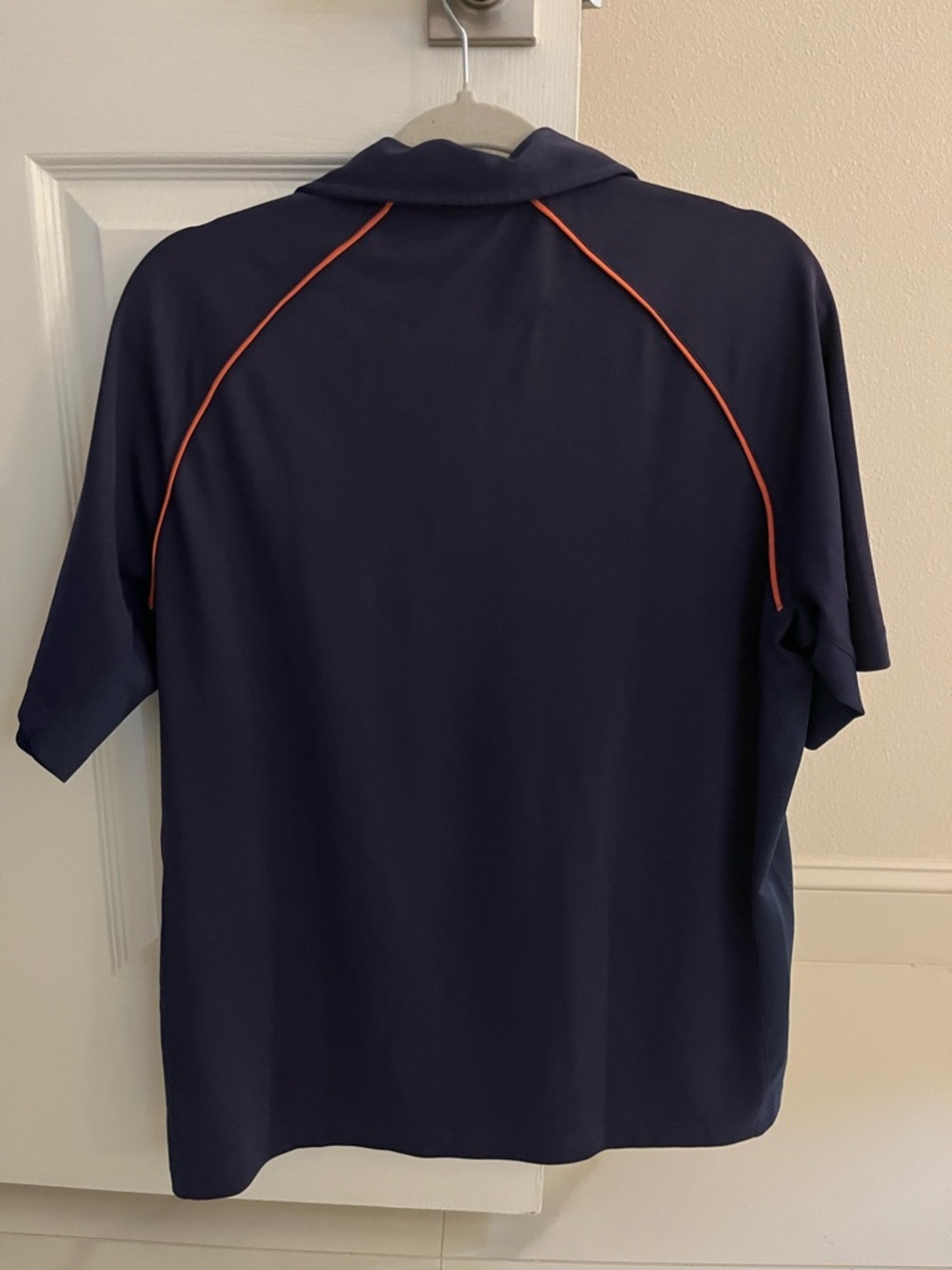 ALO Coolfit Men's Navy Polo with Orange Piping size M - Picture 7 of 7